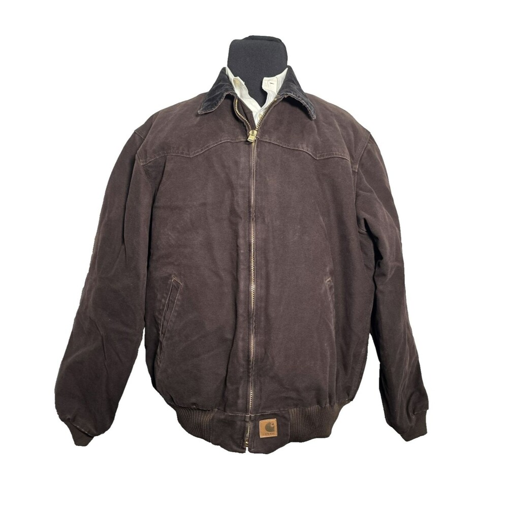 Carhartt J14 DKB Santa Fe Bomber Jacket Brown Quilted Work Coat XLT